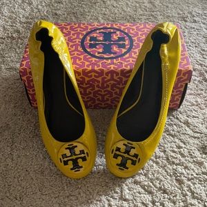 Tory Burch yellow reva ballet flats